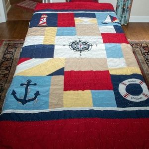 NAUTICAL QUILTS, TWIN BEDS, SET OF 2